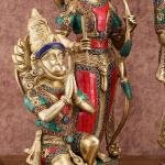 Superfine Brass Ram Darbar Set with Stonework | Lord Ram 20" with Family | Premium Temple Grade Divine Collection | 26 kg Sacred Art | Enhanced Beauty